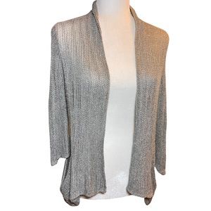 Women's Gray Open-Front Sweater